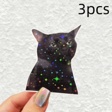 1pc/3pcs Adorable Little Black Cat Sticker Creative Scratch Cover Vinyl Car Decoration Sticker Waterproof School Supplies - Multicolor - View 13
