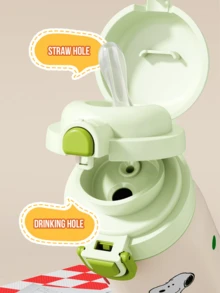 SNOOPY Polka Dot Thermal Insulated Water Bottle - Green Edition, 500ml Leak-Proof Stainless Steel Double Drinking Cup with Cute Snoopy Design, Long-Lasting Temperature Retention, Adorable & Stylish, Perfect for Students & Office Workers, Great for Dailyunch Commute, Lunch & Travels, Office & Travel - 綠色 - 查看 5