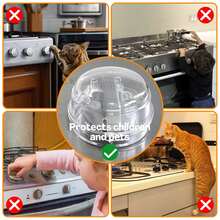 5 Gas Stove Switch Protector Covers - Anti-Oil Splash, Upgraded Buckle Design, Fit For All Gas Stoves, Durable PP Material, Easy Installation, Kitchen Safety Upgrade, Stove Top Protector, Modern Kitchen Accessory, Clear Cover Design - White - View 8