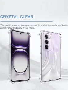Transparent Phone Case Suitable For Oppo And Realme Phones, Soft TPU Silicone Material, Clear Back Cover With Air Cushion Shock-Absorbing Bumper, Flexible Silicone Soft Case For Realme Phones - Clear - View 6