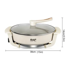 Olla multifuncional Modelo doméstico 1100 W Sartén antiadherente de alta potencia Gran capacidad, fácil de limpiar El ayudante de confianza de tu cocina - Tipo de Enchufe A USA (110-127V) - Ver 3