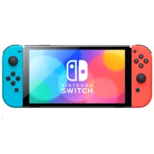Nintendo Switch - OLED Model With Neon Red And Neon Blue Joy-Con - HK Version (HK Charger With HK To US Plug Adapter) - Neon Red & Neon Blue - View 4