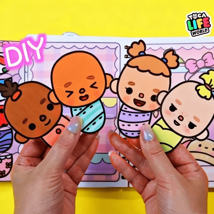 Pegatinas 3D del mundo Toca Life, pegatinas para libro de actividades sin terminar, set de scrapbook para niños, materiales DIY que requieren corte manual, juguete antiestrés para niños