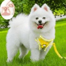 1 pieza Chaleco con correa para perro estilo arnés y correa para perro oso de peluche, correa antideslizante para cachorros con decoración de flores, adecuado para perros y gatos pequeños y medianos, suave y transpirable, ajustable