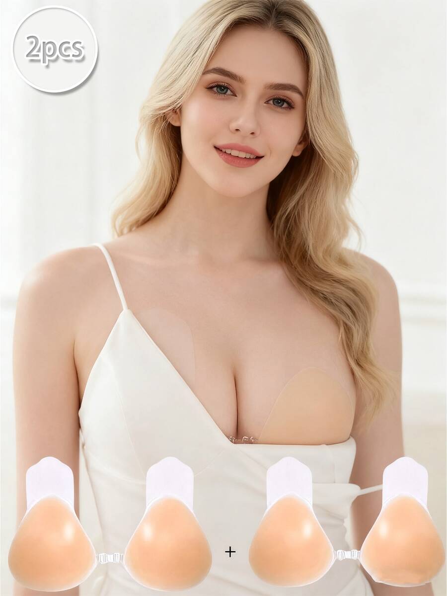 1pc Triangle Lift Silicone Bra With Strap, Enhancing Cleavage, Invisible Bra For Small Bust - Multicolor - View 1