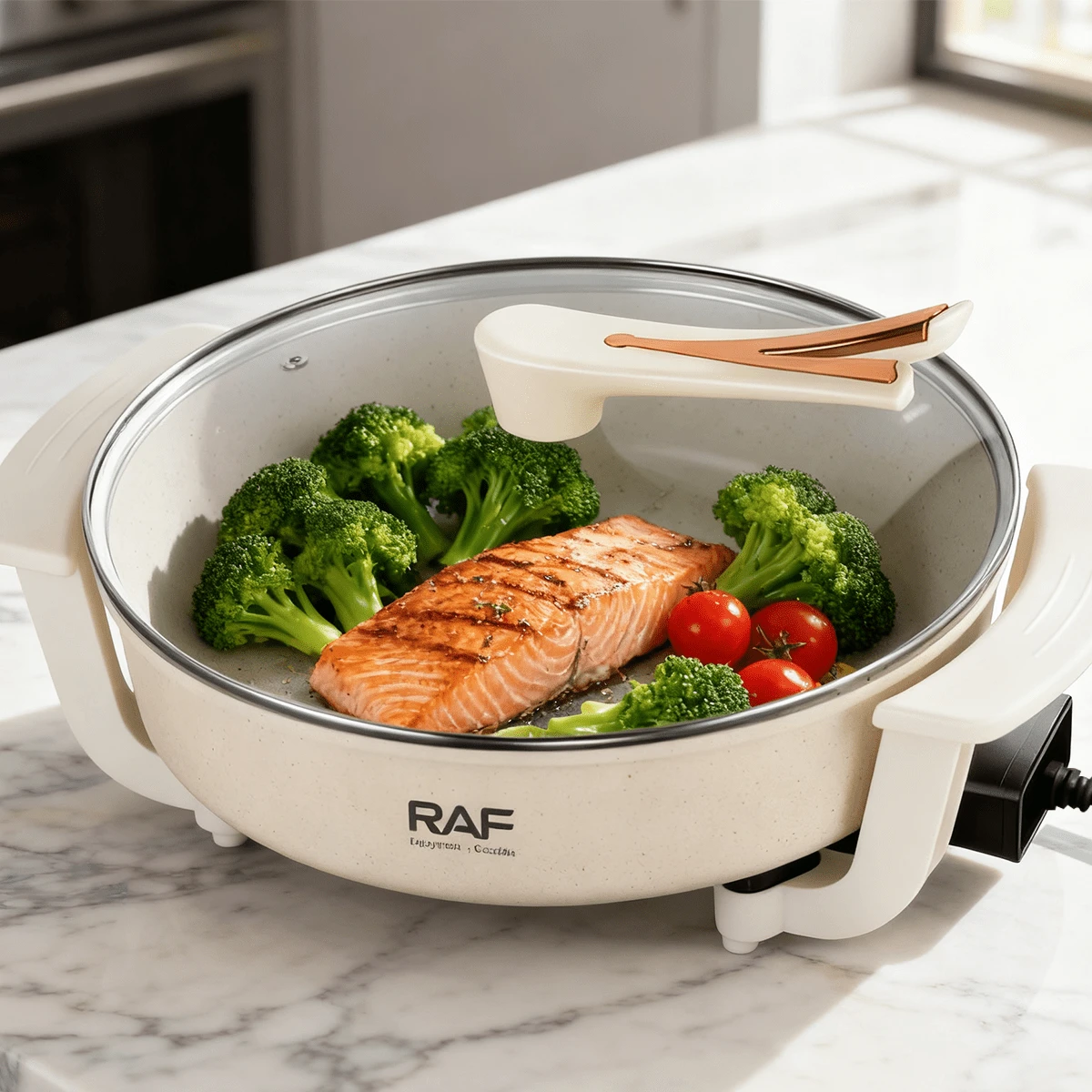 Olla multifuncional Modelo doméstico 1100 W Sartén antiadherente de alta potencia Gran capacidad, fácil de limpiar El ayudante de confianza de tu cocina - Tipo de Enchufe A USA (110-127V) - Ver 1