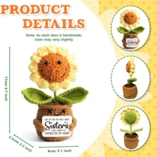 4pcs Handmade Crochet Desktop Decor Figurines, Funny Sci-Fi Character Dolls, Ideal Birthday Gift For Best Friends, Sisters, Moms, Grandmas, Coworkers, Family, Kids, Positive Emotion Support, Creative Party, Halloween, Thanksgiving, Christmas Decoration, Plush Doll For Room, Desk