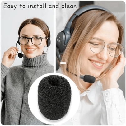 5pcs Microphone Sponge Windscreen, Soft Foam Pad, Mic Cover Shock Mount Sponge Pad, Noise Filter Foam, Black, Suitable For Microphone Windshield, Portable And Widely Compatible