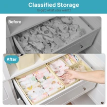 12 件/6 件/1 件可折叠织物收纳盒，带拉链的抽屉整理器，适用于衣服、内衣、袜子、胸罩、毛巾、领带