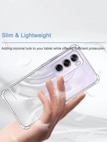 Transparent Phone Case Suitable For Oppo And Realme Phones, Soft TPU Silicone Material, Clear Back Cover With Air Cushion Shock-Absorbing Bumper, Flexible Silicone Soft Case For Realme Phones - Clear - View 4