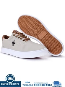 Tênis Masculino Casual Polo Imperial Confortável Dia a Dia Premium Promoção - Bege - Visão 2