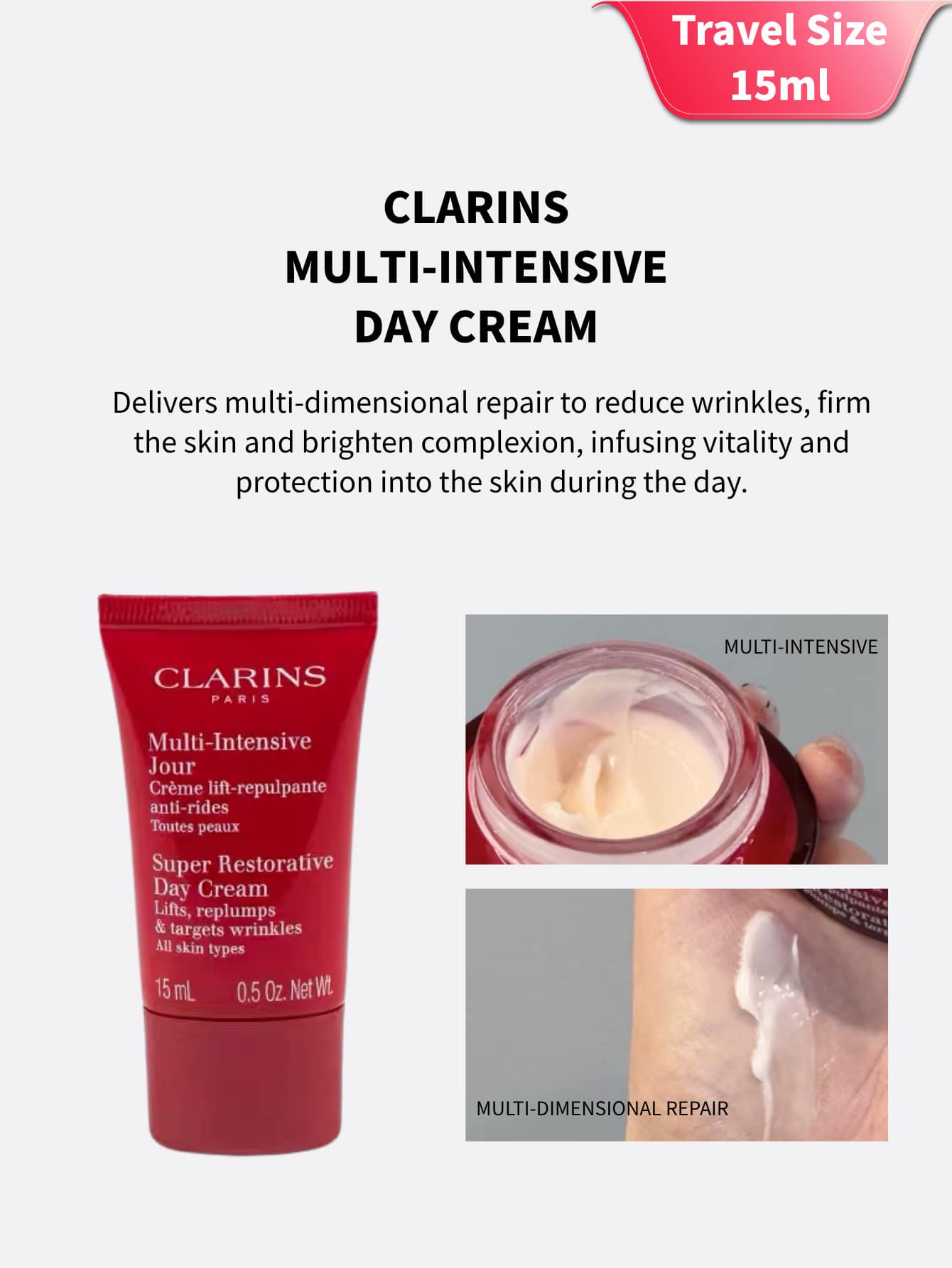 Clarins Multi-Active Day Cream 15ml Sample, Firming, Smoothing, Radiant - 15ml/0.525oz. - View 1