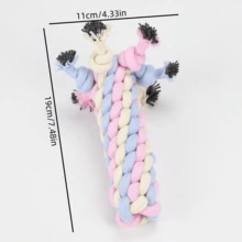 1pc Pet Toy Set Pet Toy Cotton Rope Grinding Teeth Wear Resistant Cotton Rope Ball Cat Dog Toy Pet Bite Rope Supplies Dog Toy Cat Toy Rope Knot Weaving Dog Toy Bite Teeth Grinding Small And Medium Sized Dog Bite Toy - Multicolor - View 13
