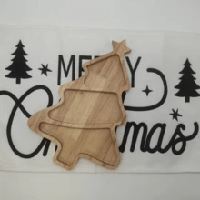 Christmas Eve, Christmas, Holiday Party Dessert Tray, Candy Tray, Special Christmas Tree Style-Wooden Decorative Tray, Coaster, Dessert Tray, Candy Tray, Snack Tray, Cheese Tray, Decorative Tray, Surprise Gift For Family And Friends, Photo INS Style. - Mocha Brown - View 7