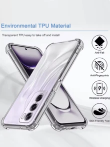 Transparent Phone Case Suitable For Oppo And Realme Phones, Soft TPU Silicone Material, Clear Back Cover With Air Cushion Shock-Absorbing Bumper, Flexible Silicone Soft Case For Realme Phones - Clear - View 7