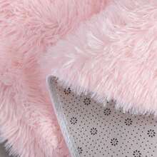 1pc Luxury Pale Pink Fluffy Rug - Soft Plush Polyester Mat, Soft & Comfortable, Machine Washable, Suitable For Bedroom And Living Room, Elegant Bedroom CarpetChristmas Decor Kitchen Rug - Pink - View 7