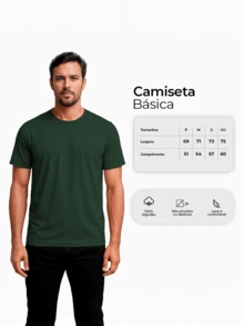 Men's Basic 100% Cotton T-Shirt With Shoulder-To-Shoulder Reinforcement, Plain, Casual Fit - xanh quân đội - Xem 5
