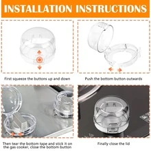5 Gas Stove Switch Protector Covers - Anti-Oil Splash, Upgraded Buckle Design, Fit For All Gas Stoves, Durable PP Material, Easy Installation, Kitchen Safety Upgrade, Stove Top Protector, Modern Kitchen Accessory, Clear Cover Design - White - View 4