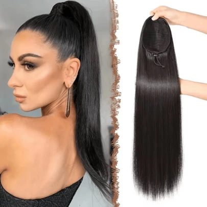 Rakt hår Hästsvans Remy Dragsko Hästsvans 100% brasilianskt äkta hår Hästsvansförlängningar Naturligt hår För Kvinnor Äkta hårförlängningar För Flickor, Perfekt För Gör-det-själv-frisyrer, Lämplig För Alla Etniciteter, Perfekt Gåva Till Jul, Nyår Och Halloween, Andra Högtider, Cosplay, Håraccessoarer Halloween Cosplay Kläduppsättning Mode Fest Jul Karneval Musikfestival Nyårspresent För Kvinnor