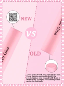 1支6毫升透明睫毛胶，防水超粘假睫毛胶水，刷涂式睫毛胶，速干持久 - 粉色 - 查看 2