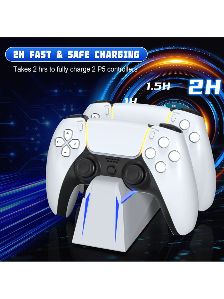 P5 Controller Charger With Protection Chip & LED Indicator, P5 Charging Dock Station, 2-Hour Fast & Charging For P5 Controller