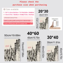 1 件，带画框的画布，纽约市海报，复古黑白纽约素描印刷品，纽约市海报，市中心女孩墙面艺术，时尚宿舍装饰，家居装饰，墙面艺术，海报，带画框的墙面艺术，房间装饰，卧室装饰，墙面装饰，浴室装饰，客厅装饰，办公室装饰 - 彩色 - 查看 2