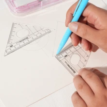 8-Piece Math Geometry Set WithMechanical Pencil,Compass, Protractor,Ruler & More For Students & Artists