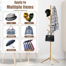 This Fashionable Wooden Coat Rack Comes In 4 Elegant Color Options, Equipped With 8 Hooks And 3 Multi-Functional Adjustable Hangers. The Design Is Exquisite And Easy To Assemble. It Is Very Suitable For Storing Coats, Hats, Scarves And Handbags In The Entryway, Hallway, Bedroom And Office. This Practical And Stylish Storage Solution Can Add Luster To Your Home Decor, Making It An Ideal Choice For The Upcoming Holiday Season And Various Gatherings. - Multicolor - View 7