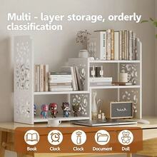 Corner Desk Organizer, Equipped With An Adjustable Study Bookshelf For Books, Documents And Office Supplies. Space-Saving Multi-Functional Storage Rack, Nail Board Design, Expandable Width, Durable Metal Frame - A - View 1