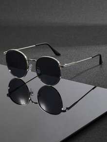 1 副男士飞行员镜框时尚眼镜，金属铰链，适合度假、旅行、海滩、驾驶、度假、街头穿着 - 彩色 - 查看 9