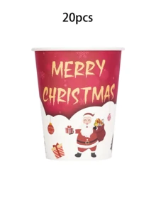 10 件/20 件/50 件圣诞纸杯红白圣诞老人圣诞礼品杯派对饮水杯冷热咖啡派对餐桌装饰用品圣诞快乐新年生日冬季派对礼物 - 彩色 - 查看 6