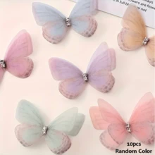 100/200pcs Mini Fabric Butterflies, 3D Realistic Pastel Butterflies Decor, Suitable For DIY Crafts, Nail Art, Photography Props, Headpieces, DIY Hair Clips, Headbands, Bouquet Decor, Jewelry Making Supplies, Home Decor, Party Decor, Wedding Decor, Easter Decor, Thanksgiving Decor, Garden & Yard Decor, Party Backdrops, Great Gift Choice