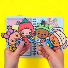 Pegatinas 3D del mundo Toca Life, pegatinas para libro de actividades sin terminar, set de scrapbook para niños, materiales DIY que requieren corte manual, juguete antiestrés para niños - Multicolor - Ver 7