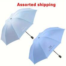 Guarda-chuva portátil para viagem, guarda-chuva universal para chuva e sol, protetor solar, redondo, à prova de vento, automático, fácil de abrir e fechar, compacto, à prova d'água, portátil para viagem - Nome exclusivo, iniciais, significado, estilo