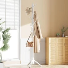 This Fashionable Wooden Coat Rack Comes In 4 Elegant Color Options, Equipped With 8 Hooks And 3 Multi-Functional Adjustable Hangers. The Design Is Exquisite And Easy To Assemble. It Is Very Suitable For Storing Coats, Hats, Scarves And Handbags In The Entryway, Hallway, Bedroom And Office. This Practical And Stylish Storage Solution Can Add Luster To Your Home Decor, Making It An Ideal Choice For The Upcoming Holiday Season And Various Gatherings. - Multicolor - View 3