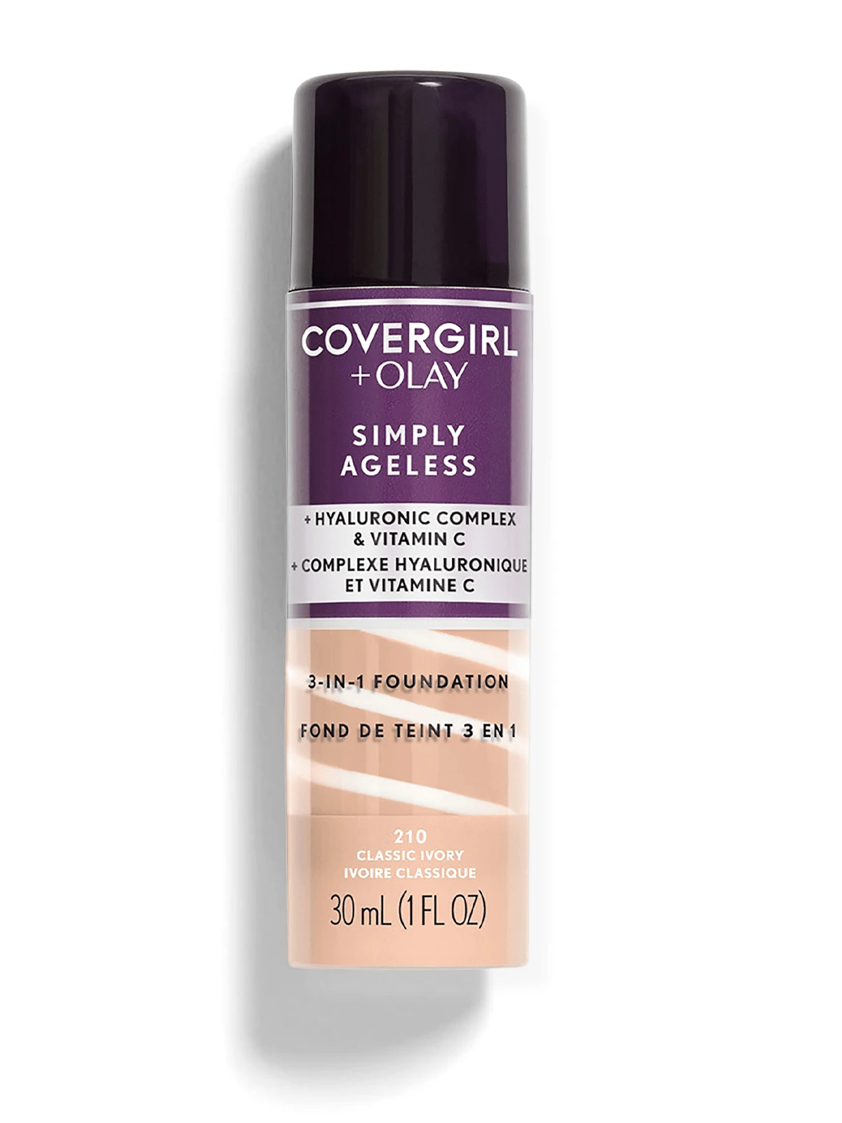 CoverGirl Simply Ageless Liquid Foundation 210 Classic Ivory Makeup Foundation 1oz/30ml Hydrating, Gluten Free Girlfriend Wife Mother Friend Boyfriend Husband Father Brother Birthday Graduation Party Travel Camping Outdoors School Campus Trip Festivals Anniversary Office Summer Fall Autumn Christmas  Fall Looks - 210 - Classic Ivory - View 1