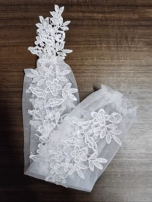 1 Pair Women's Long Lace Floral Sheer Gloves, Suitable For Evening Party, Wedding, Bridal Valentine's Day Accessories - White - View 6