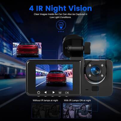 Three 1080P Dashboard Cameras, Optional 32G Memory Card, Simultaneous Recording Of Three Viewpoints (Front, Inside, And Rear) Of The Vehicle, Automatic Deletion Of Old Recordings When The Memory Is Full, G-Force Sensor For Automatic Video Locking In Case Of Collision.