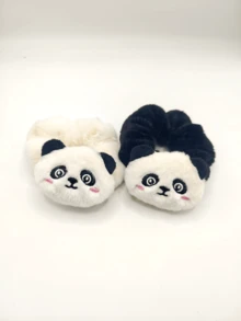 Autumn/Winter New Cute Panda Shaped Scrunchie Hair Ties Lovely Cartoon Hair Rope Ponytail Bun Hair Accessories, Casual & Elegant Street Style Hair Ties, Suitable For Spring, Summer, Autumn & Winter Ponytail Holders