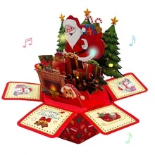 1 Packung. Pop-Up Weihnachtsmann Grußkarte in Sechseckform. Perfekt für jede Weihnachtskollektion. Perfekt für Weihnachten