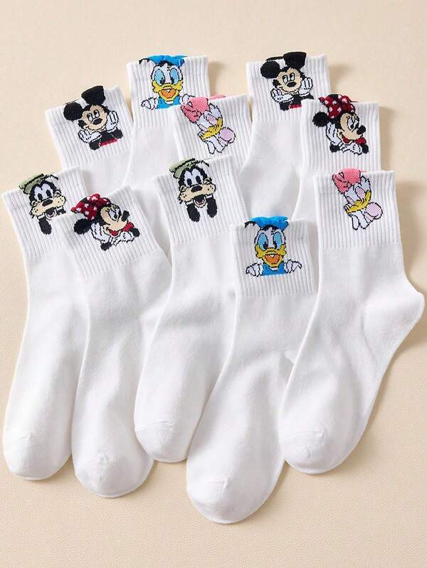 10/5/1 Pair   Patterned Socks, Comfortable And Breathable, Suitable For Wearing In All Seasons, A Must-Have For Shopping Parties And Back-To-School Season.