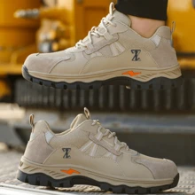 Botas industriales con puntera de acero para hombre, Antideslizantes y Resistentes, Athletic, Fitness, Sportswear, street style, workout outfit - Caqui - Ver 9