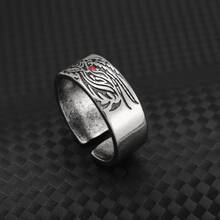 1pc Personalizado Simple Lucky Dragon Pattern Ring, Men's Zodiac Dragon Lunar New Year Accessories Vintage Open Ring Party Birthday Gift Jewelry - por defecto - Ver 7