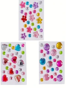1pc Pet Bubble 3D Diamond Sticker - Colorful Cartoon Crystal Sticker, Handmade Reward And Decoration For Dog And Cat Grooming - Multicolor - View 5