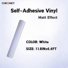 1pc Cheonet Permanent Adhesive Vinyl Matte/Glossy Colored Vinyl Sticker, Suitable For Party Decoration DIY - White - View 28