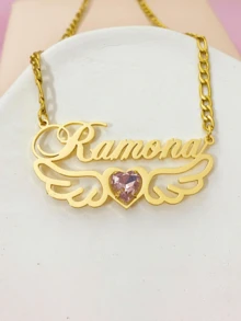 Bộ trang sức đá quý theo tháng sinh cá nhân hóa, dây chuyền và bông tai khắc tên riêng, bộ trang sức khắc tên cá nhân hóa làm quà tặng, trang sức mạ vàng cá nhân hóa, phù hợp cho phụ nữ, bé gái và thanh thiếu niên, trang sức dành cho phái nữ. - Nhiều màu - Xem 10