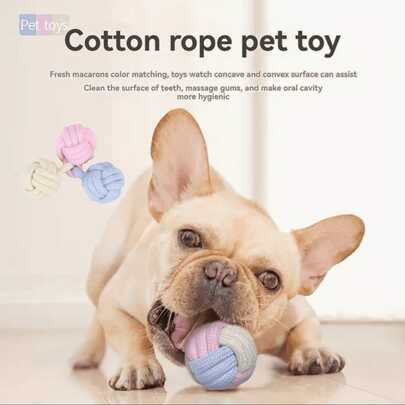 1pc Pet Toy Set Pet Toy Cotton Rope Grinding Teeth Wear Resistant Cotton Rope Ball Cat Dog Toy Pet Bite Rope Supplies Dog Toy Cat Toy Rope Knot Weaving Dog Toy Bite Teeth Grinding Small And Medium Sized Dog Bite Toy