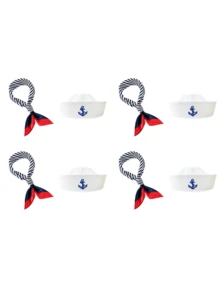 1 pieza Gorro de marinero de poliéster para mujeres y hombres, gorro de capitán de yate, adecuado para Halloween, Navidad, despedida de soltera, cosplay, fiesta de yate, desfile, fiesta de adultos, accesorio de playa para mantener la cabeza caliente en invierno