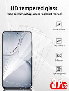 3 pezzi Pellicola protettiva in vetro temperato ad alta definizione, compatibile con telefoni /Redmi/Apple, copertura completa, facile installazione, alta chiarezza, senza bolle, anti-graffio e anti-rottura, adatto per compleanni/vacanze/famiglia/amici/fidanzato/fidanzata