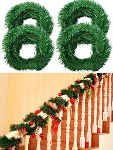 Guirlanda de flores natalinas de 5,5 metros (18 pés), guirlanda de flores artificiais, para decoração de festas de casamento e feriados, uso interno/externo, adequada para decoração de quartos, decoração de casa, decoração de aniversário, decoração de Natal, decoração de mesa de Natal, guirlanda de inverno para montar você mesmo.